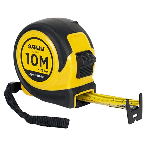 Рулетка Sigma Compact Двухстороння/зачіп 10м×25мм 3814681, шт<br> Артикул: 134393<br>