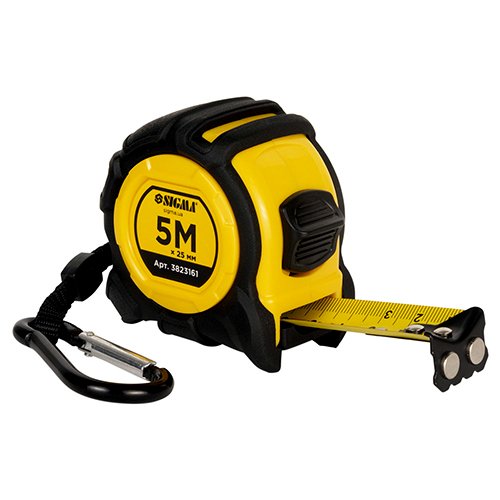 Рулетка Sigma магнітна обгумована Advanced нейлонове покриття  5м×25мм 3823161, шт<br> Артикул: 134405<br>