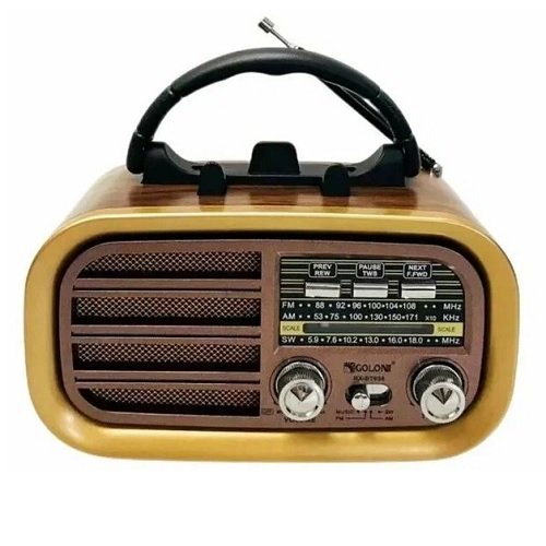 Радіо з динаміком Golon RX-BT638 зі знімним акумулятором, Bluetooth, USB, SD 17см*11см*9см, шт<br> Артикул: 134517<br>