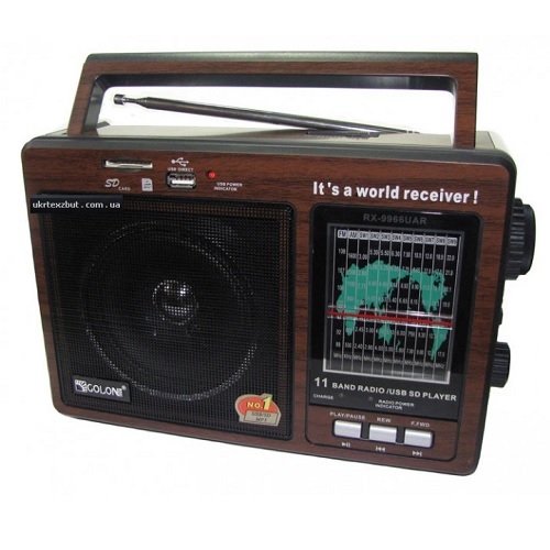 Радіо з динаміком Golon RX-BT966 зі знімним акумулятором, Bluetooth, USB, SD 16см*11см*8см, шт<br> Артикул: 134520<br>