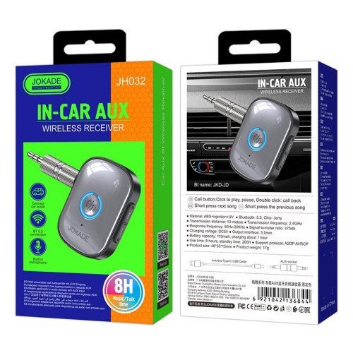 Bluetooth адаптер JOKADE JH032 (110mAh/3.5mm/BT 5.3), шт<br> Артикул: 137779<br>