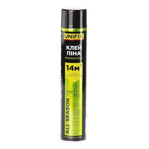 Клей-піна професійна UNIFIX 850 мл 14 м²  [951281], шт<br> Артикул: 137819<br>