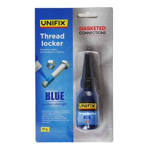 Фіксатор UNIFIX різьби для розбірних з'єднань синій 10 г [940022], шт<br> Артикул: 138106<br>