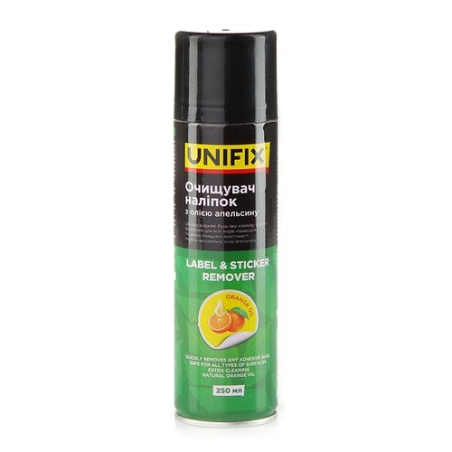 Очищувач UNIFIX наліпок з олією апельсину 250 мл [951362], шт<br> Артикул: 138299<br>