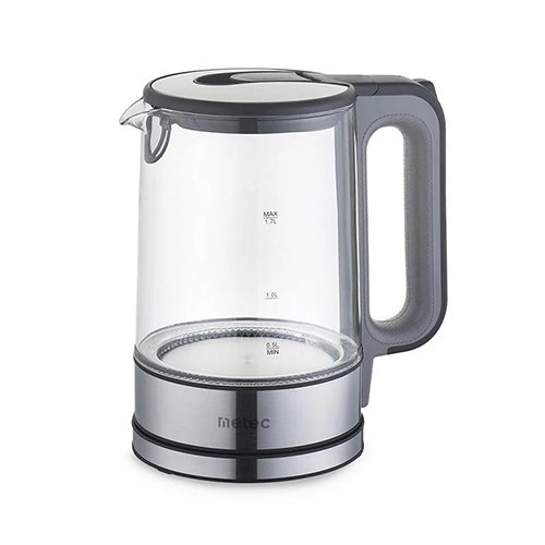 Електрочайник METEC 1.7л, скло, сірий, EK-02GG, 1850-2200Вт [700013], шт<br> Артикул: 140354<br>