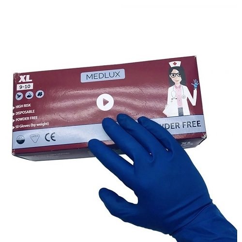 Рукавички гумові Medlux/Latex Line XL 25пар/уп, 10уп/ящ (аналог амбулансу), уп<br> Артикул: 140885<br>