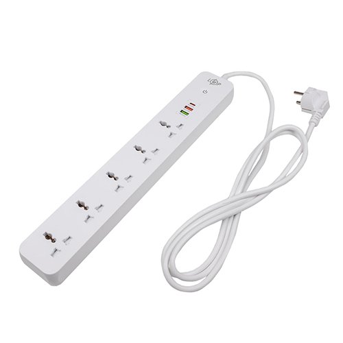 Мережевий фільтр LogicPower 5 гнізд, 2м F38WU3 (2500W, 1xUSB-38W/PD/QC3.0, 1xType-C 20W, 1xUSB 18W), шт<br> Артикул: 140936<br>