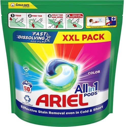 Капсули для прання Ariel Колор 50 капс/уп пакет (3уп/ящ) 4285, уп<br> Артикул: 140954<br>