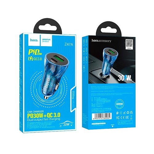 АЗП HOCO Z47A PD30W+QC3.0 (1USB/1Type-C), шт<br> Артикул: 141167<br>
